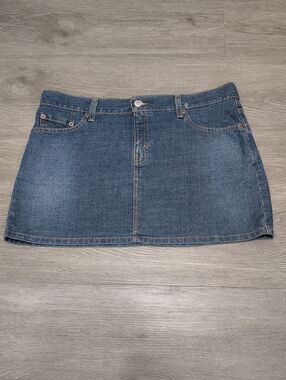 Vintage 2002 Levi's Superlow Denim Mini Skirt Junior Size L Y2K No Damage